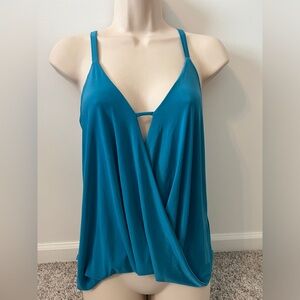 Lulus blue low cut draped going out top size medium nwt
